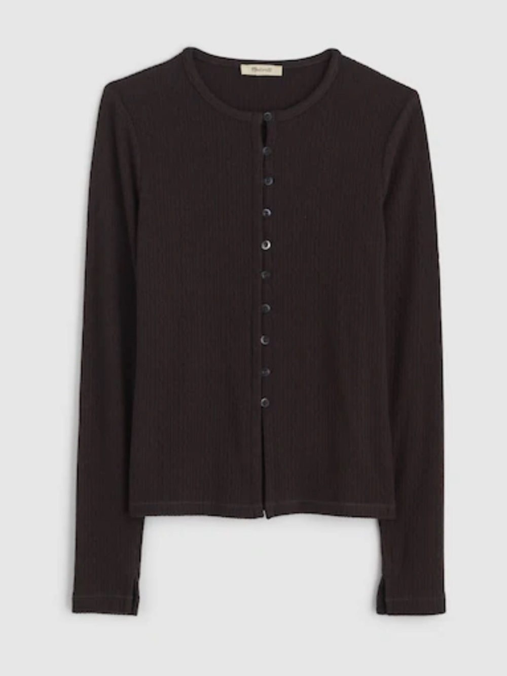 Madewell Black Nora Pointelle Knit Button-Front Cardigan NY279 Brand New S